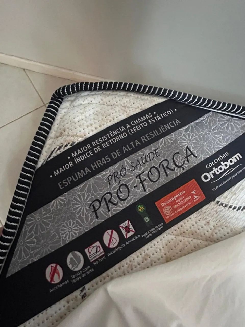 Cama Box Queen Size Ortobom Pró-Saúde Pró-Força + Base couro White (Impecável) - Foto 3