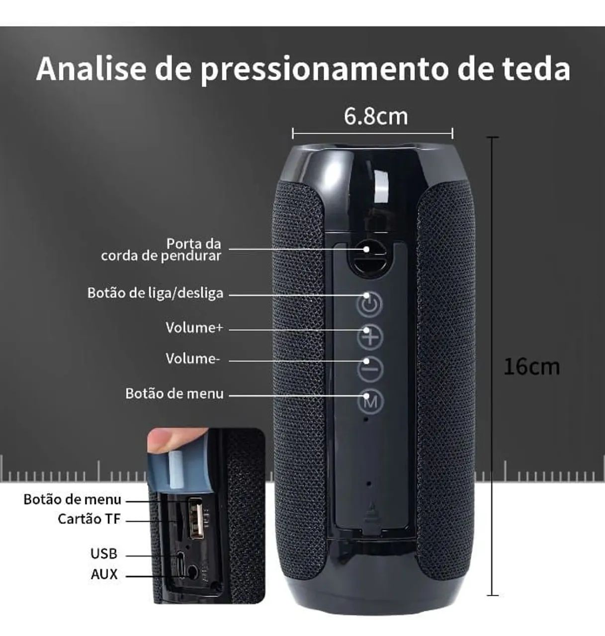 Caixa bluetooth portátil 422080244834652161