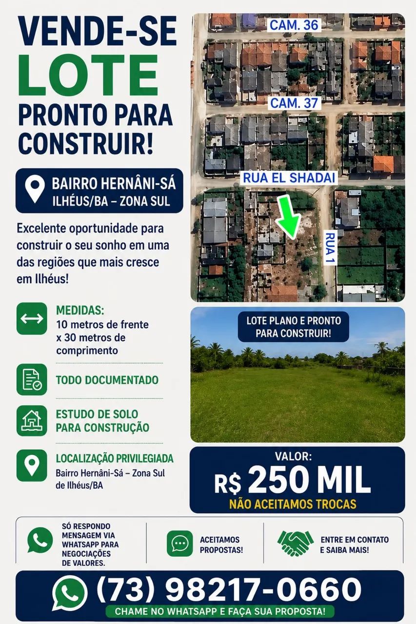 LOTE 300 ZONA SUL ILHEUS 