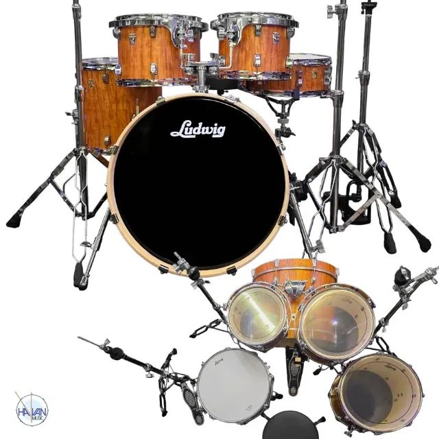 Bateria Ludwig Element Evolution Cherry Outfit + KIT de Ferragens LUDWIG