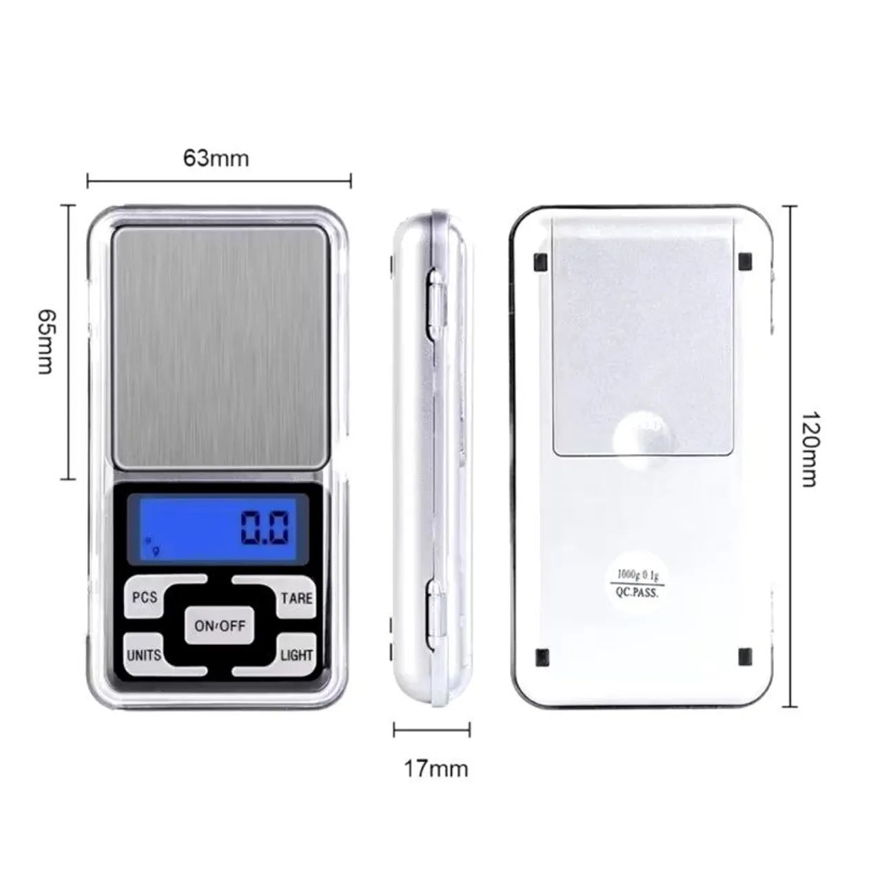 Mini balança digital portátil alta precisão 0,01g até 500g Pocket scale com 2 pilhas AAA - Foto 2