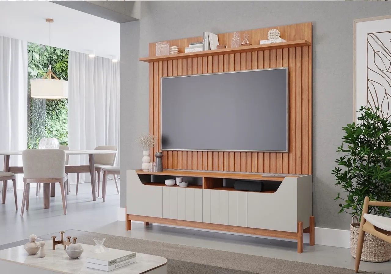 Bancada Moema + painel trend 100% MDF Ideal para TVs 70 - Foto 5