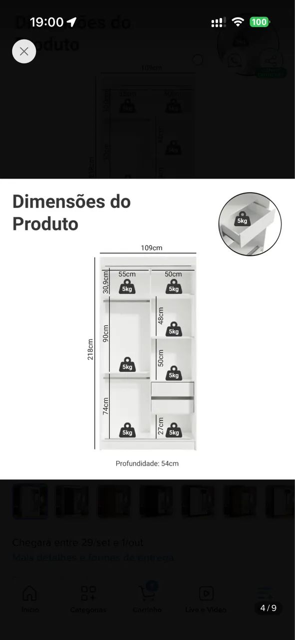 Guarda roupa de solteiro duas portas e com espelho - Foto 2