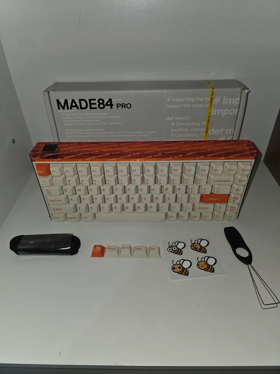 Teclado magnético Melgeek Made84 Pro laranja