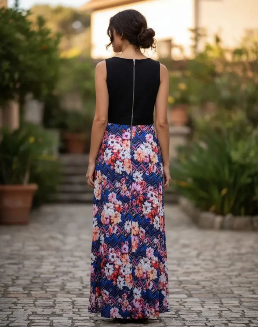 Vestido Preto e estampado Zinzane - Foto 3