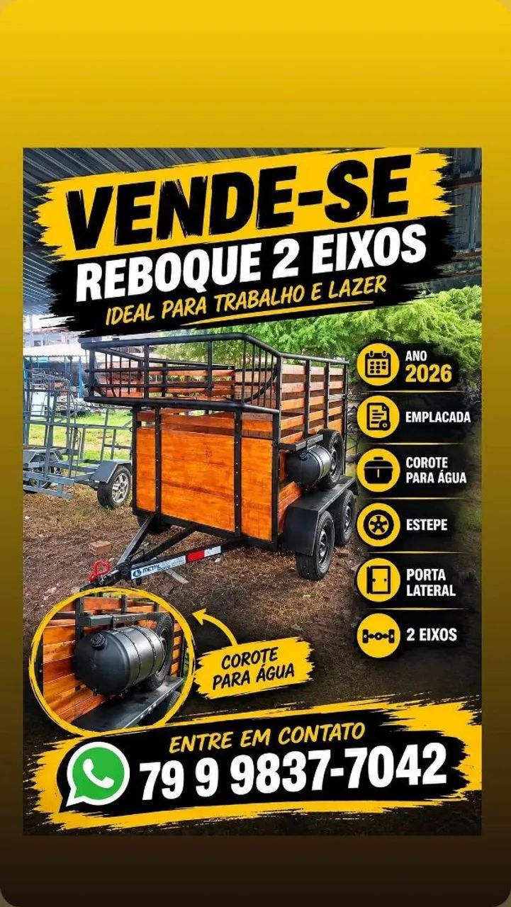 Reboque para cavalo 2 eixos