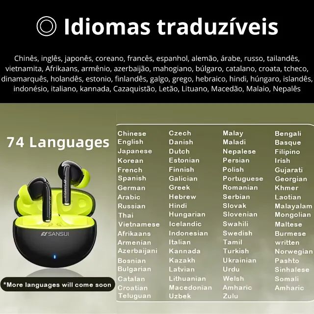 Fone bluetooth Sansuy com função de tradução - Foto 2
