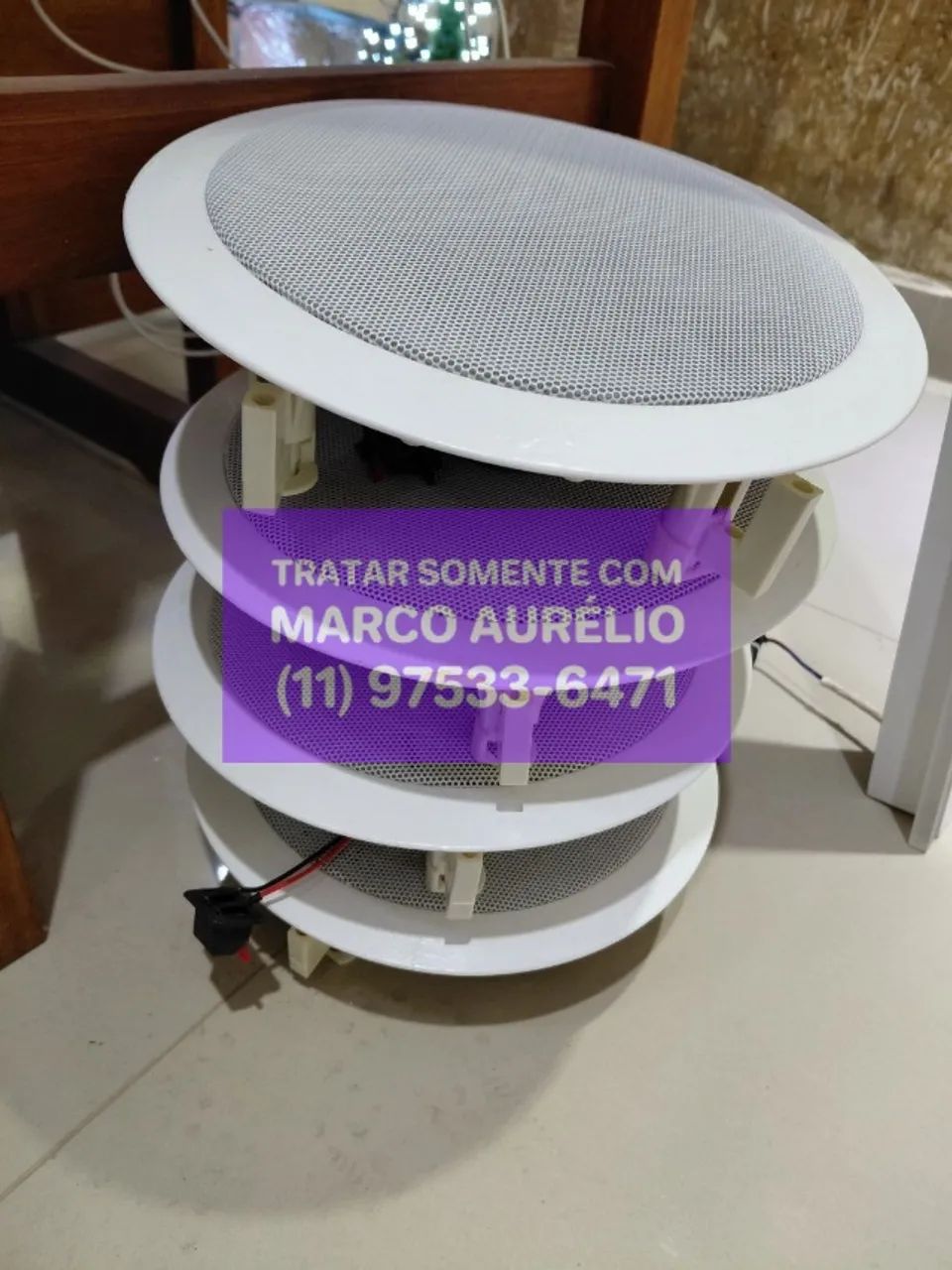 4x Arandelas de Som 30W 6,5 Polegadas Brancas - R$ 100 - Foto 2