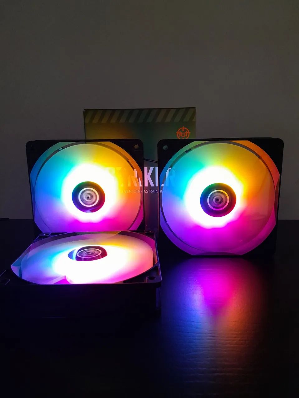 Ventoinha Cooler Fan RGB 120mm Kit Com 3 Unidades - Foto 4