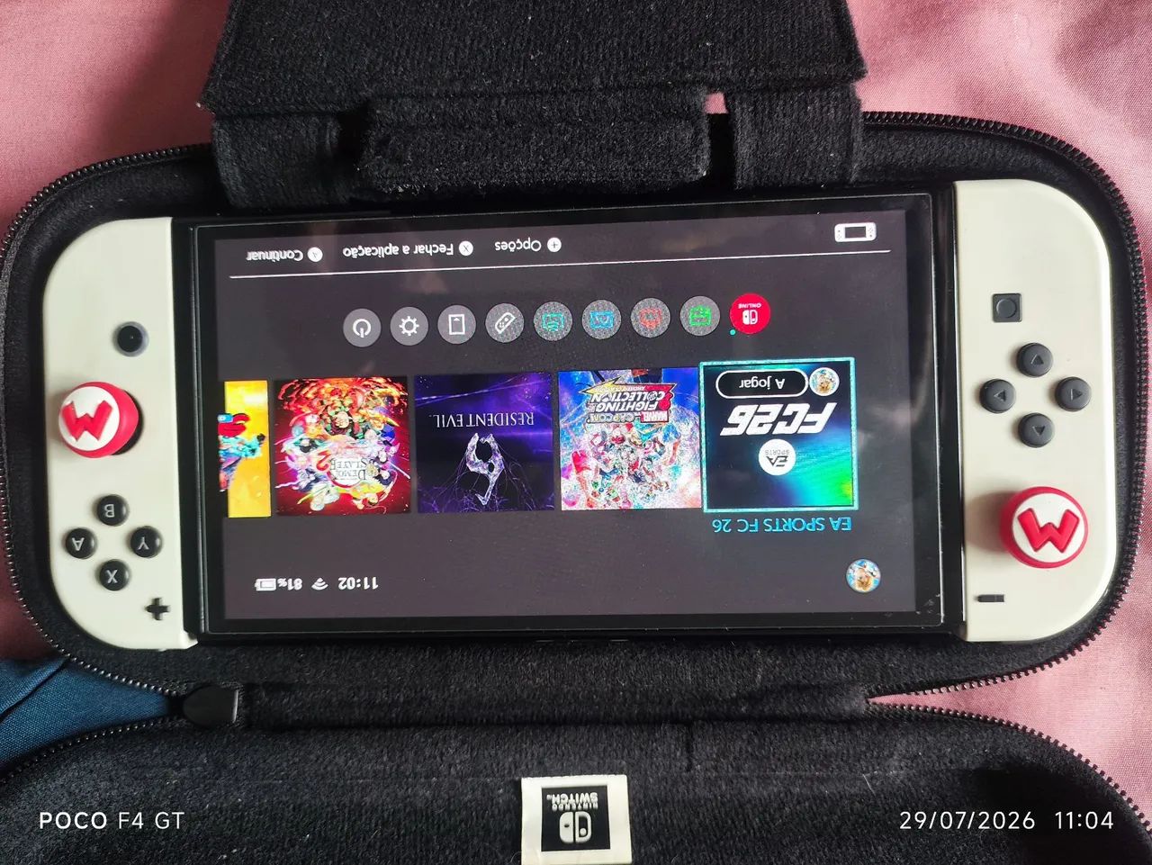 Nintendo switch Oled Desbloqueado SD 256gb