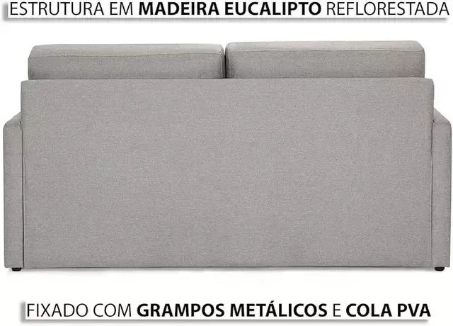 Sofá Cama Herval Versátil Queen 1,76M - Linho cinza