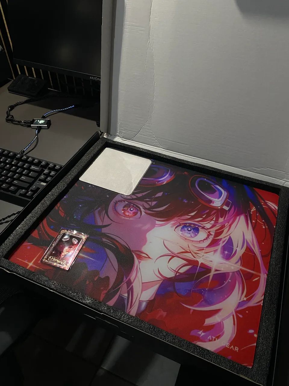 Mousepad de vidro ATK Crimson -Novo - Periféricos e Acessórios de