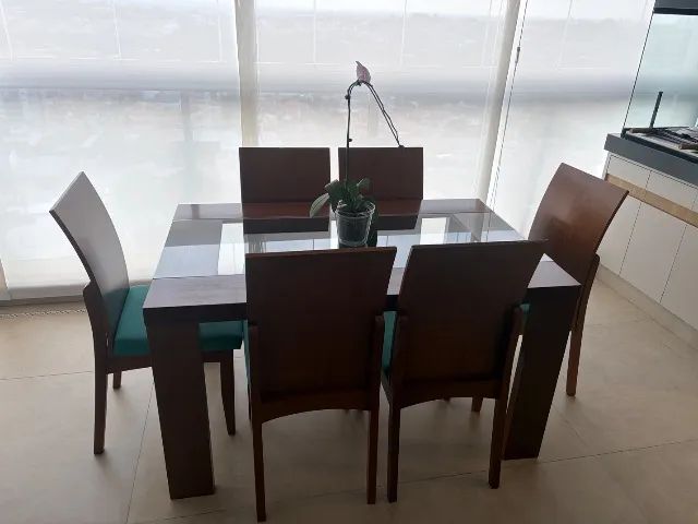 Mesa de Jantar com 6 cadeiras 1,40m/90cm - Foto 5