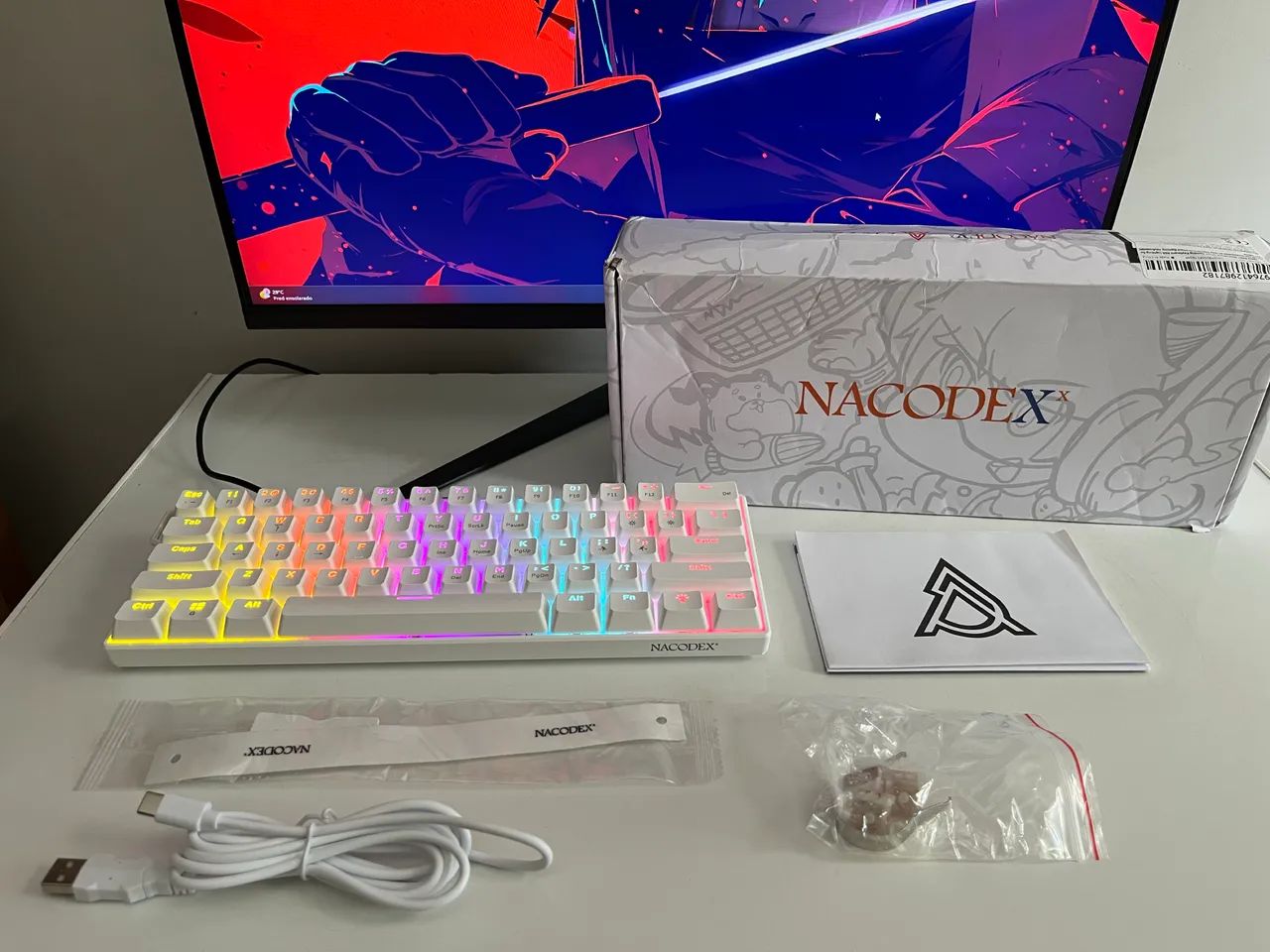 Teclado Mecânico Gamer 60% Ajazz NK61 RGB Switch Red - Novo