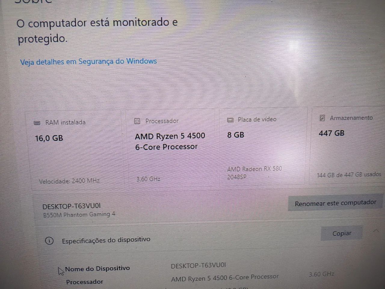 Pc Gamer Ryzen 5 4500 + RX580 - Foto 4