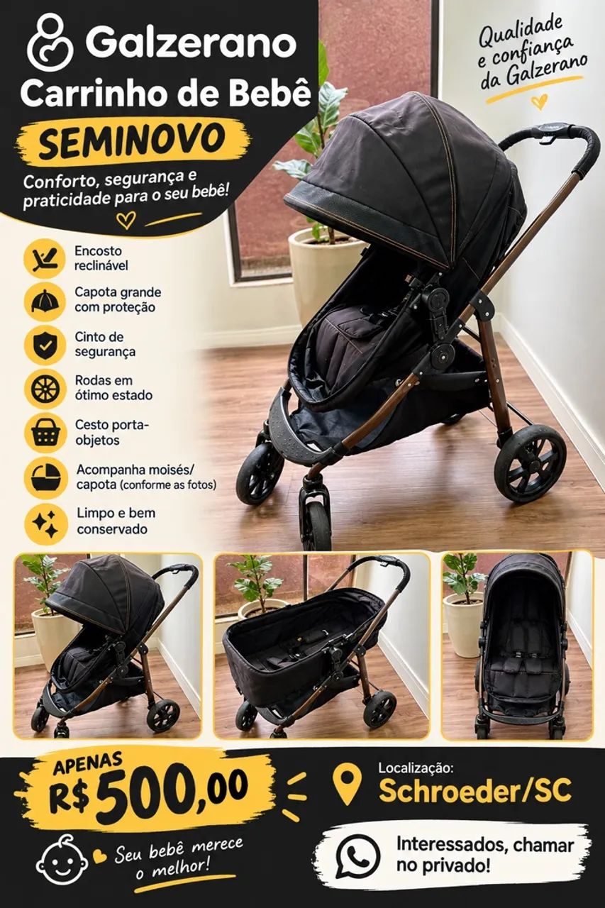 Carrinho de bebê galzerano 