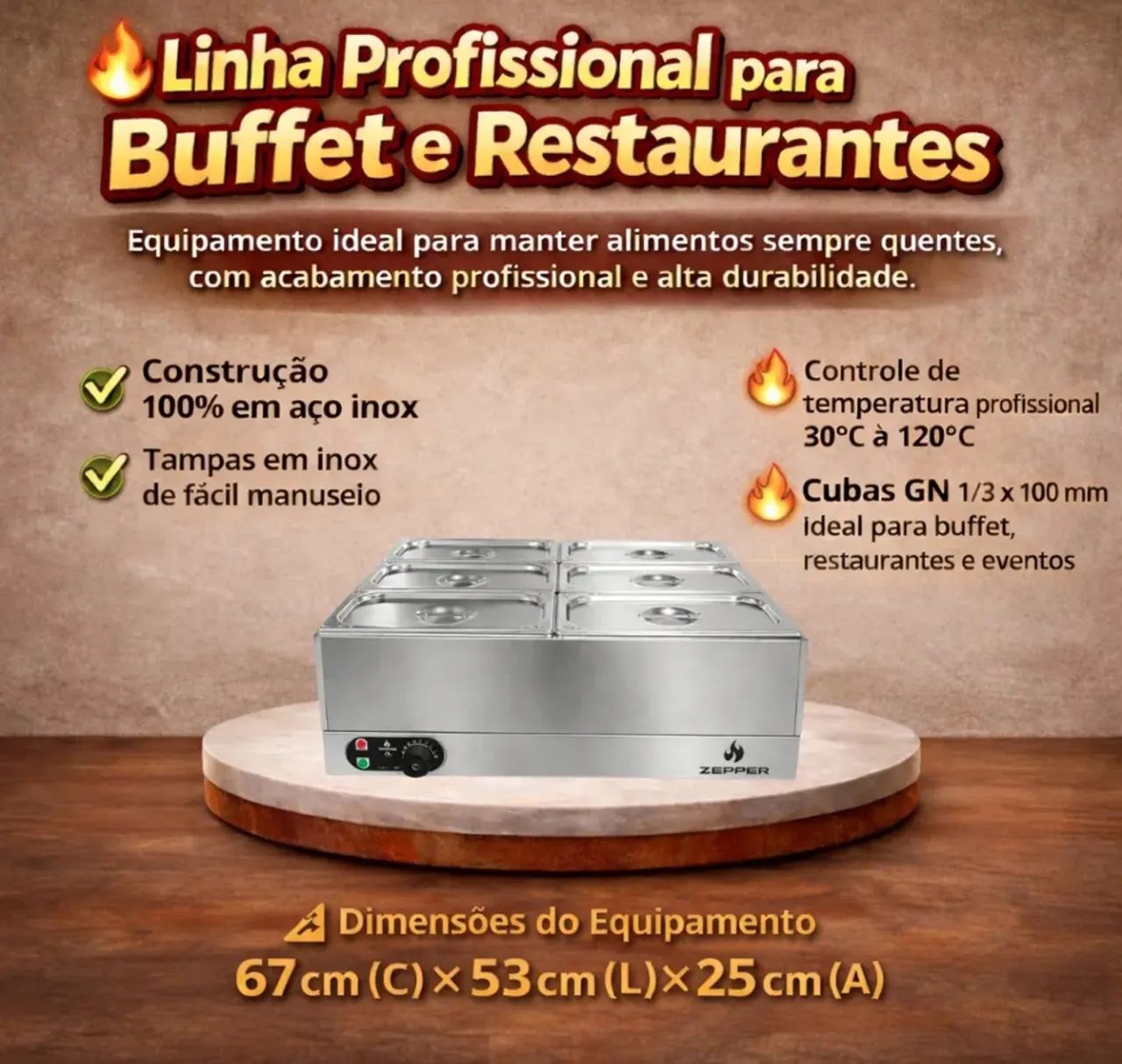 Buffer térmico elétrico 6 cubas  - Foto 4