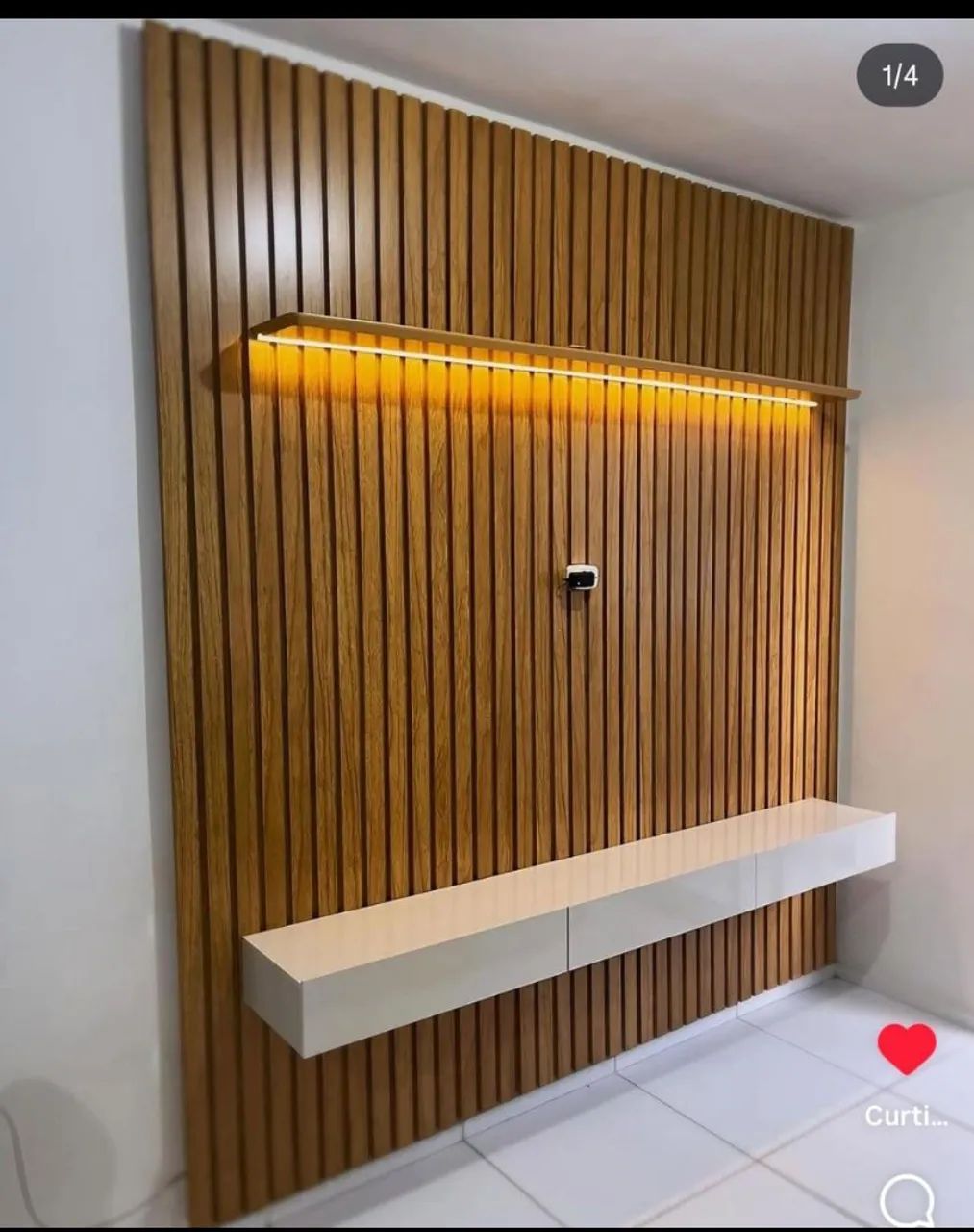 Painel ripado Levi com led grande MDF  - Foto 2
