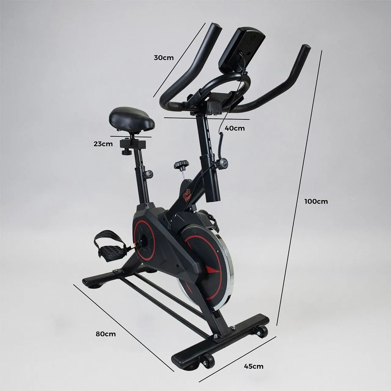 Bicicleta Ergométrica Preta Nova na Caixa Com Odômetro e Suporte Para Celular - Foto 3