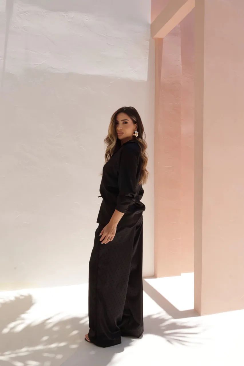 Camisaria Maya - Poá Preta - Bimô - Tam M - Foto 2