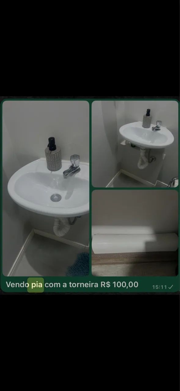 Conjunto Pia Lavatorio + Coluna+Torneia