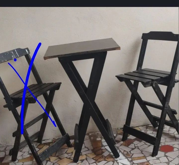 Jogo de mesa madeira pra comércio 