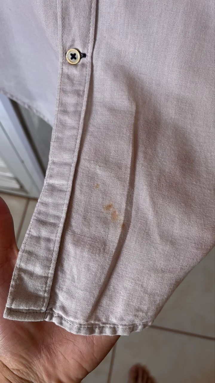 camisa zara man slim fit bege - Foto 3