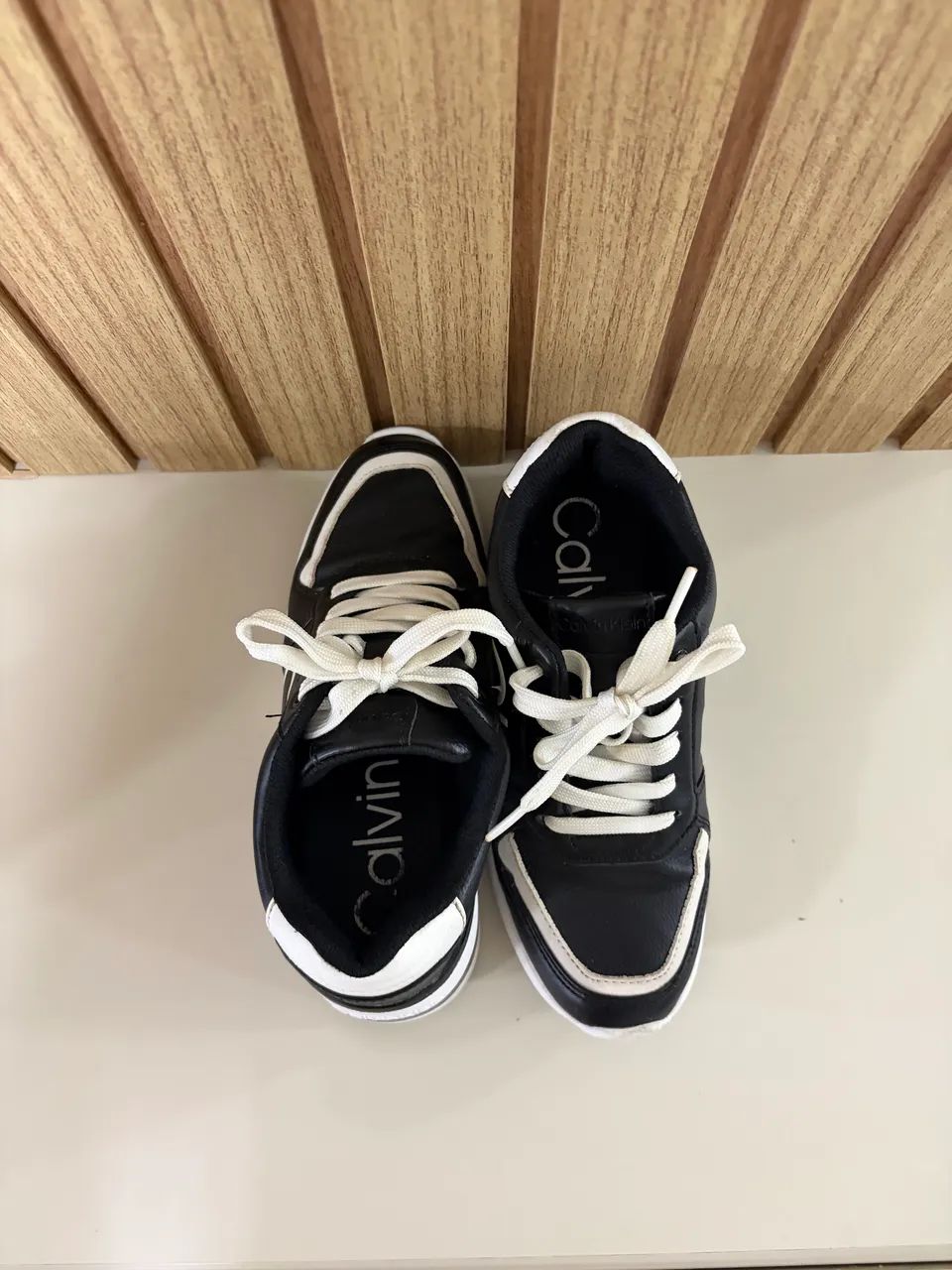 Tenis couro original Calvin Klein com solado tipo plataforma/chunky - Foto 3