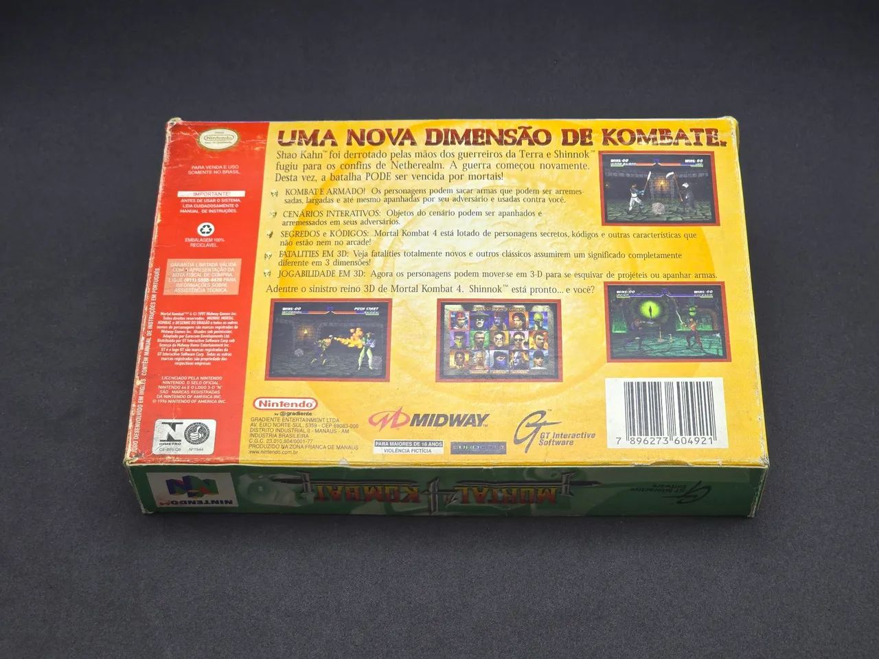 Mortal Kombat 4 Nintendo 64 GRADIENTE CIB ORIGINAL  - Foto 3