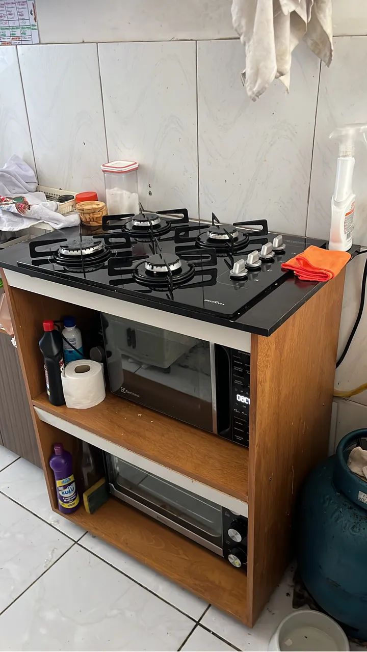 Fogão Cooktop 4 bocas + base 