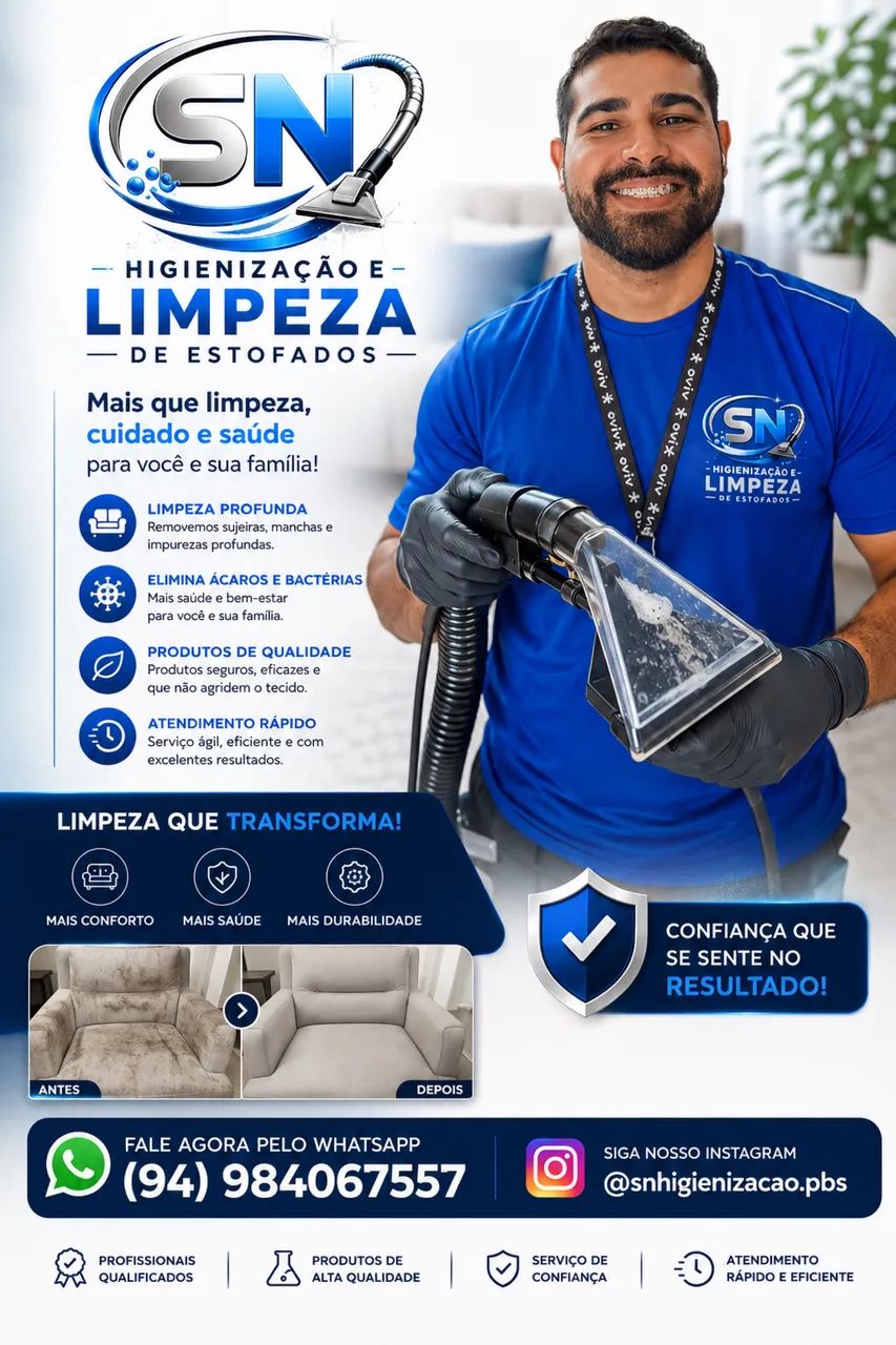 HIGIENIZAÇÃO E LIMPEZA DE ESTOFADOS