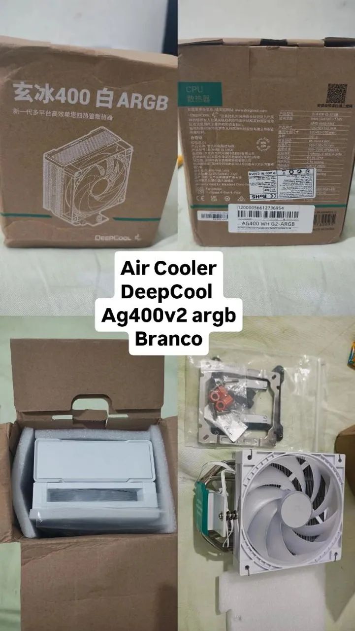 Air Cooler DeepCool Ag400 ARGB V2 BRANCO - Foto 5