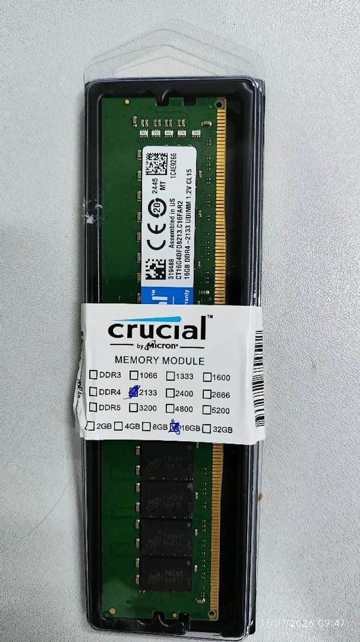 Crucial純正 DDR4 2133 32GB (16GB x2) 3200 Memória crucial 16gb DDR4 2133 - Memória RAM - Cidade