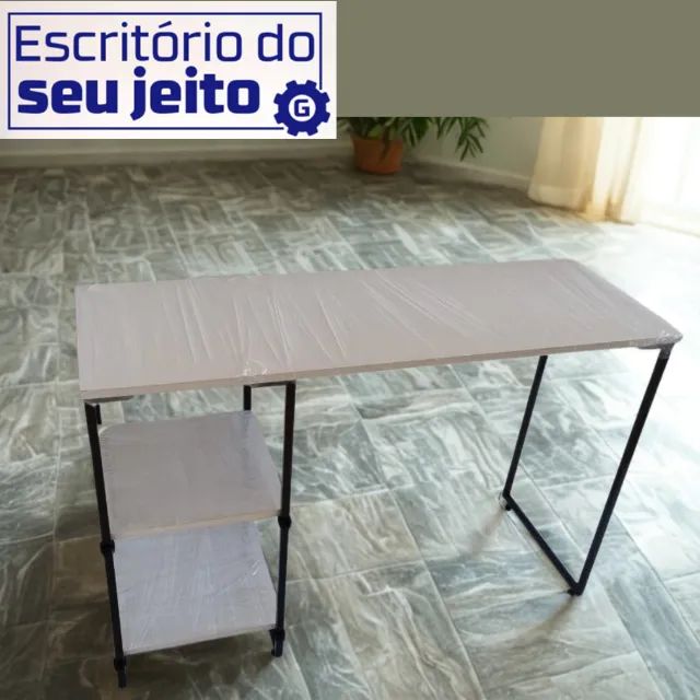 Mesa Multiuso 1,1m NOVA Birô Estilo Industrial para Computador Notebook de Escritório - Foto 3