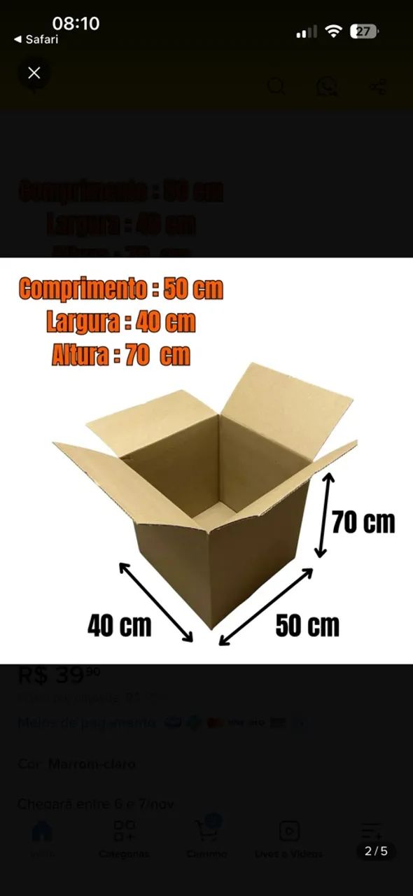 Caixa de Papelão Reforçada para Mudança  - Foto 2