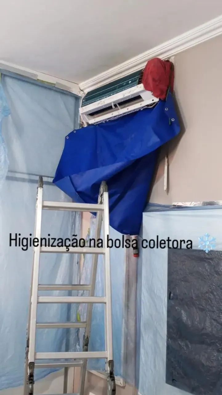 Higienização na bolsa coletora 