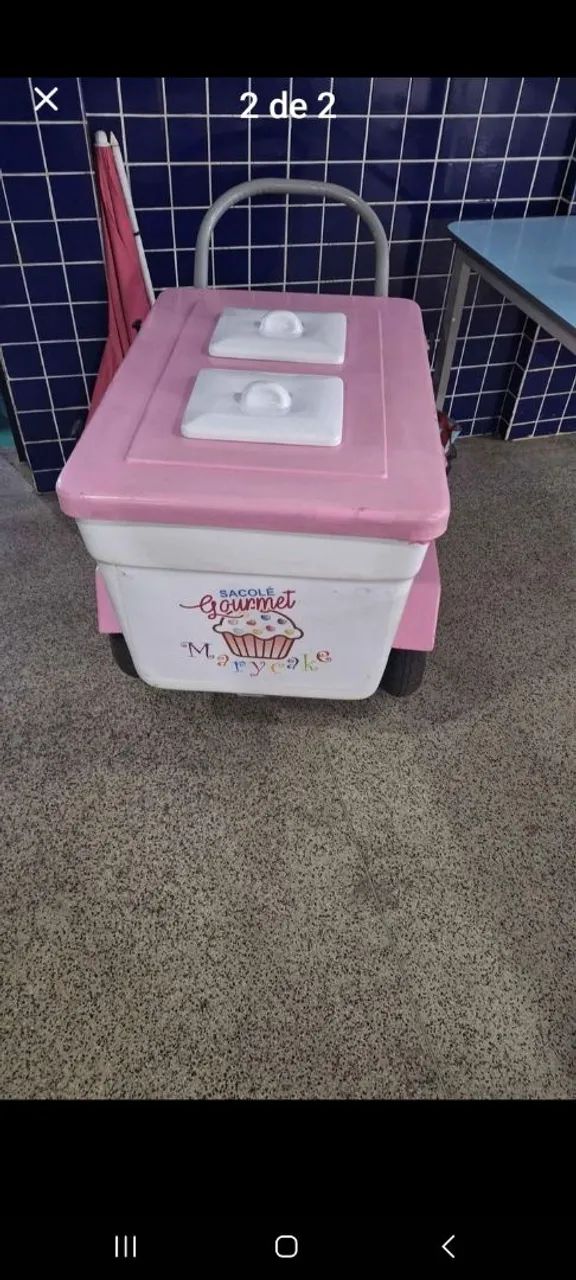Carrinho de sorvete com 2 compartimentos, gelo x. - Foto 2