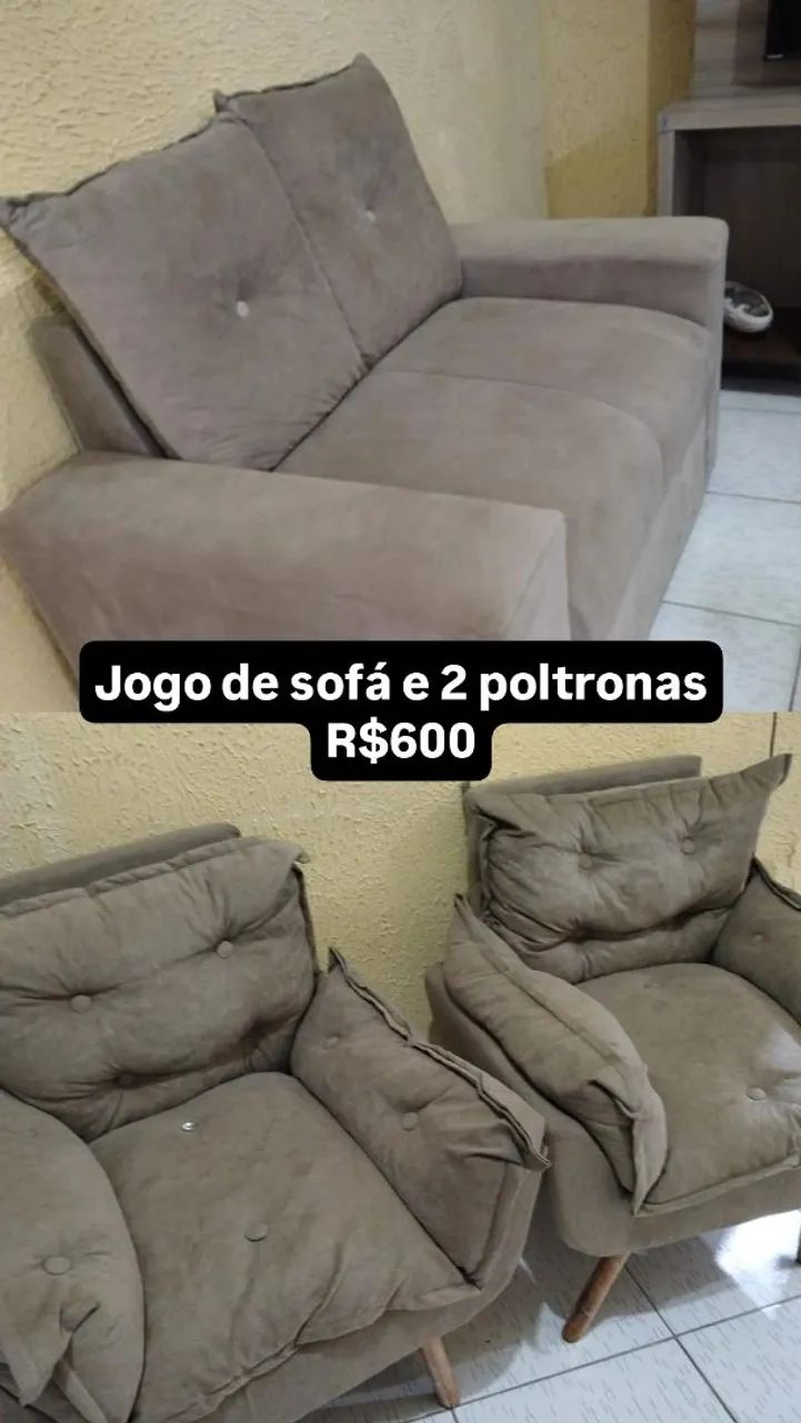 Sofa e duas poltronas