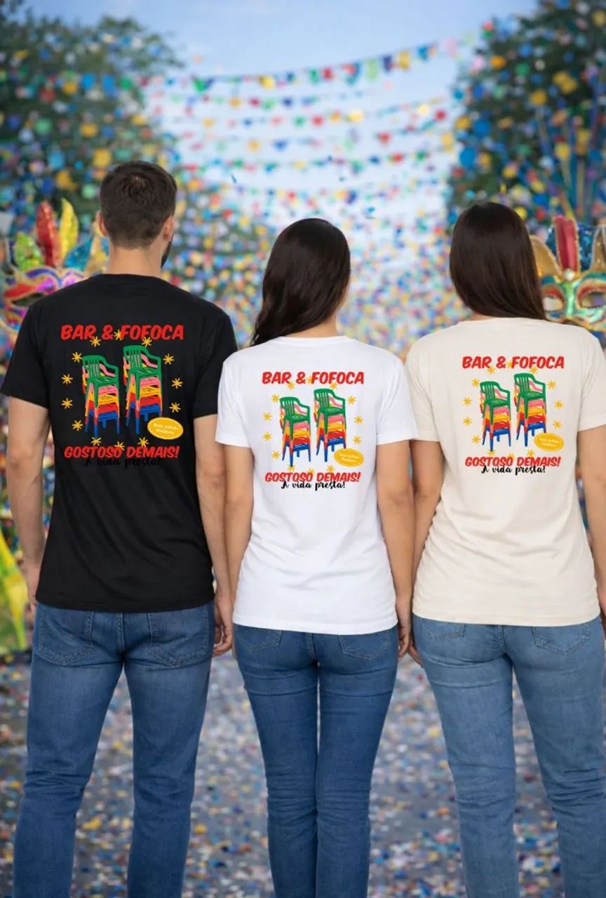 Gola Redonda Estampada Masculina e Feminina  - Foto 3