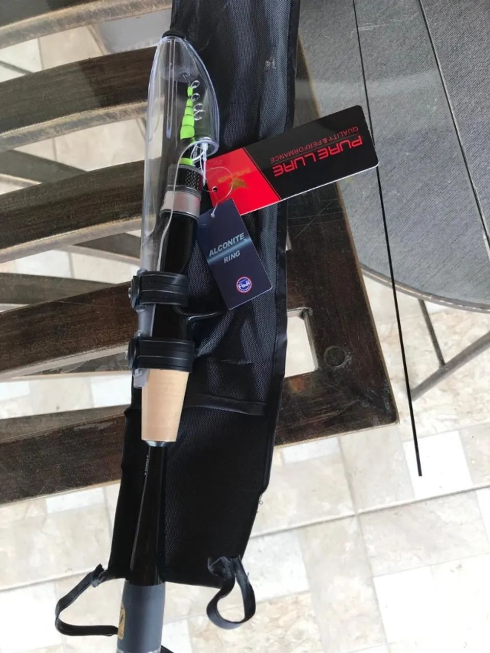 Vara de pesca Purelure telescópica UL 2 a 5lbs para carretilha com cabo monocoque - Nova - Foto 2
