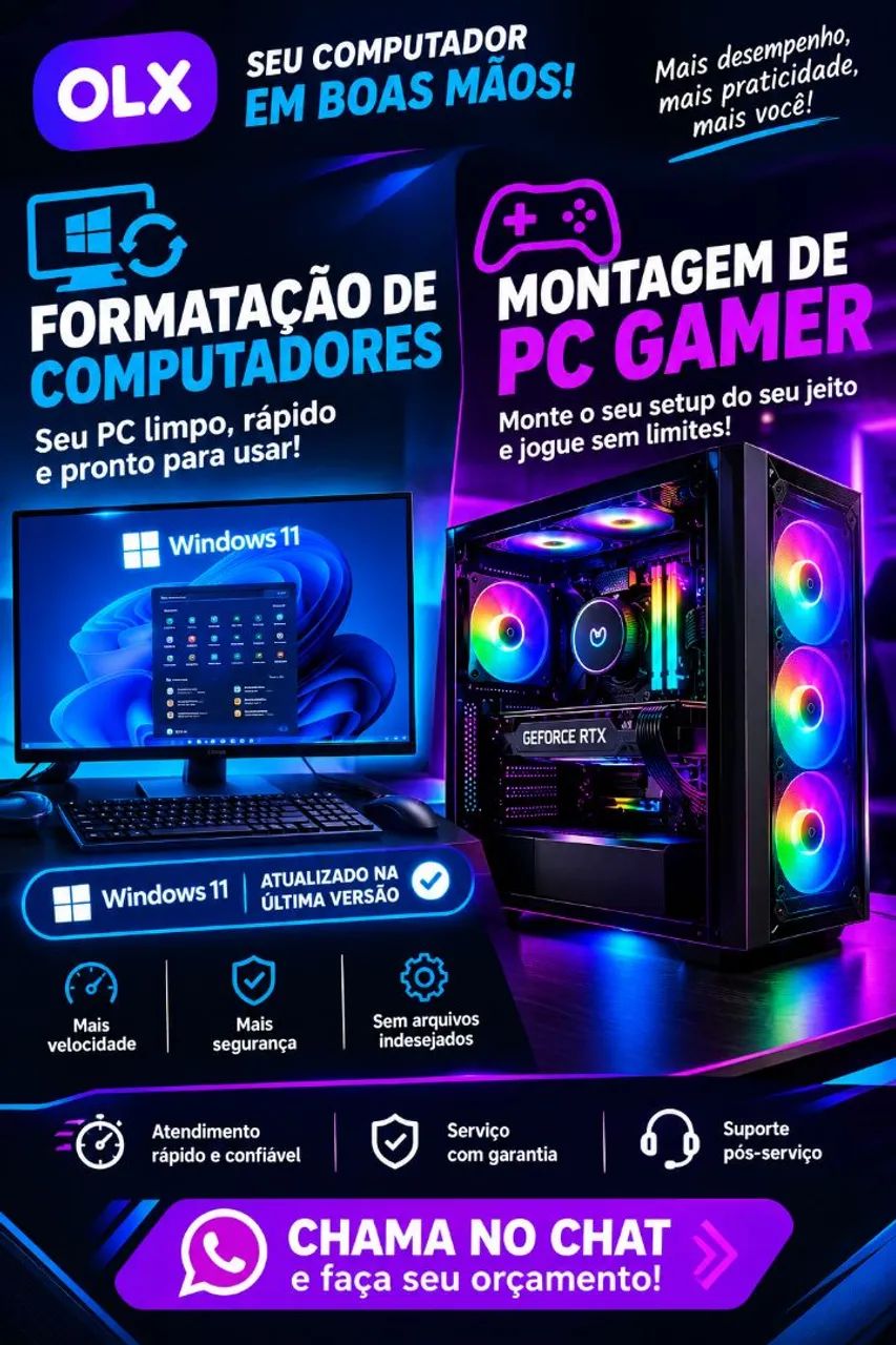 Formatação de PC ou Montagem de PC Gamer | Windows 11 Atualizado