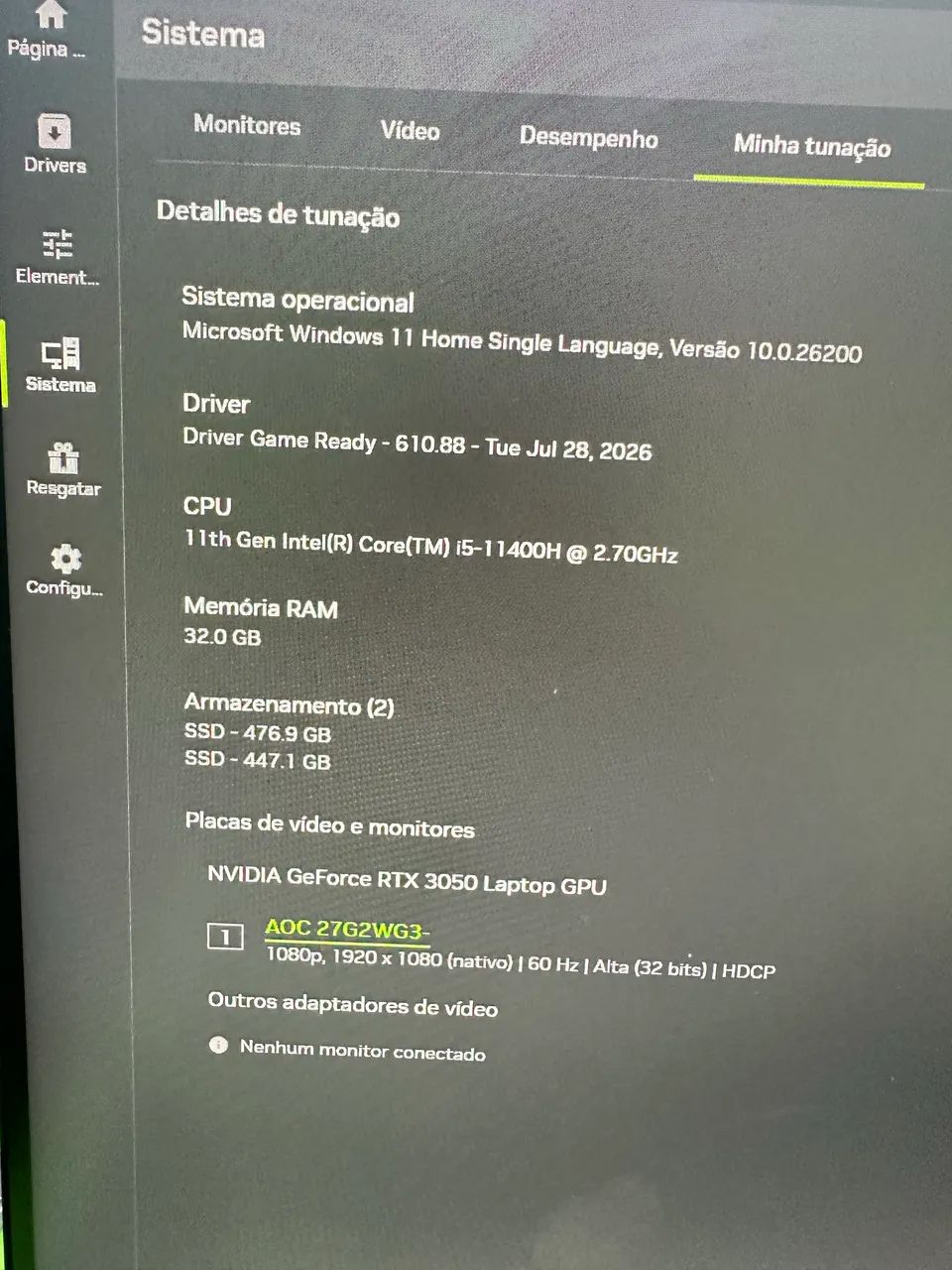 Notebook gamer Acre nitro 5 vídeo 3050ti 36ram - Foto 2