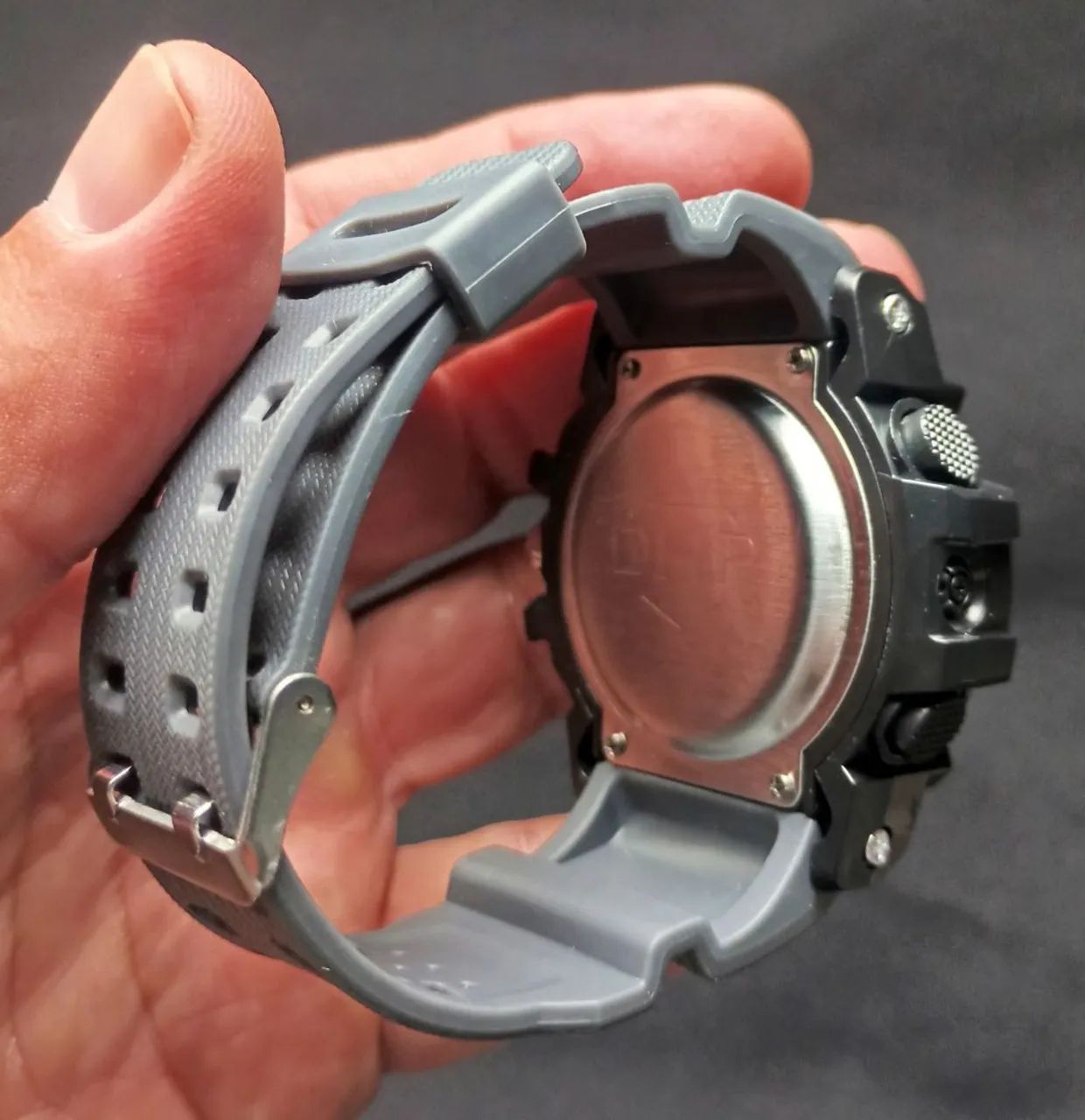 Relógio Masculino Preto Pulseira Cinza - Foto 4