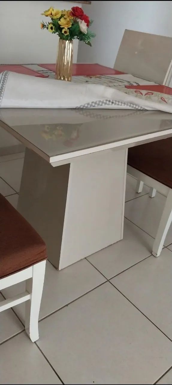 Mesa MDF com vidro - Foto 2