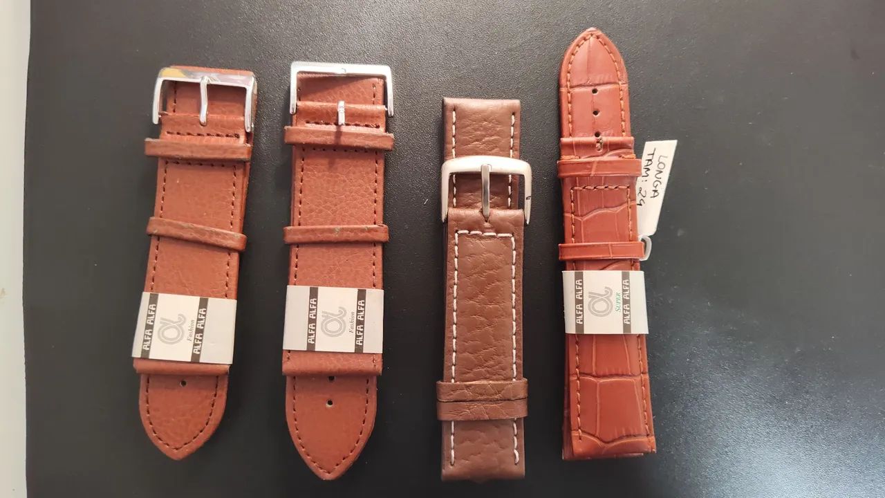 pulseira relógio de pulso couro marrom tamanhos diversos 