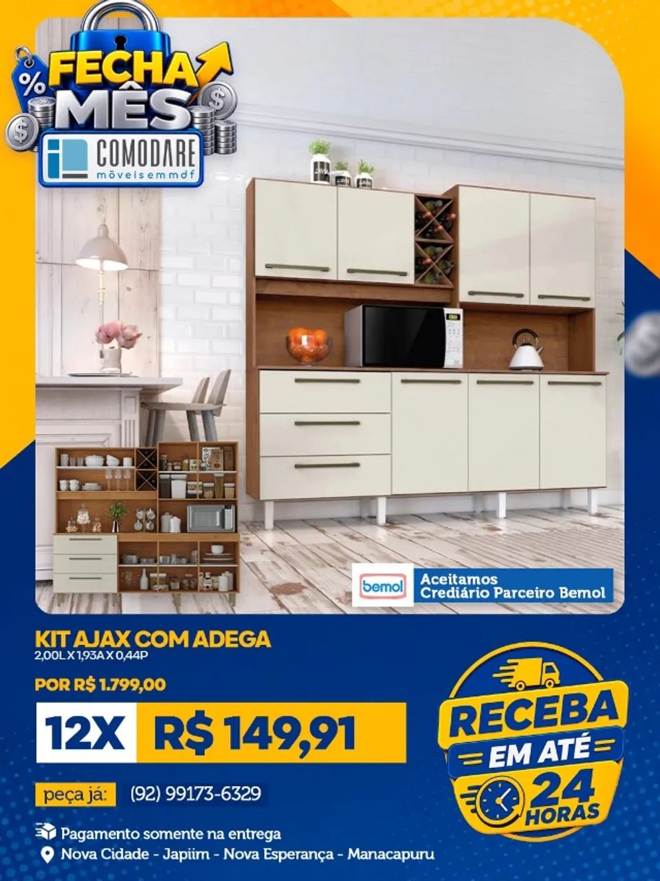 Kit Ajax com Adega R$ 1.799