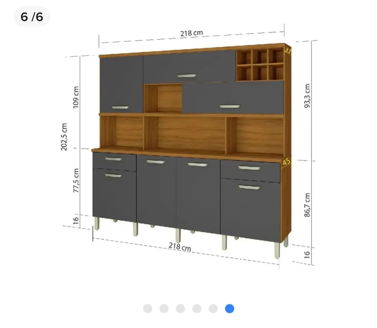 Armário de cozinha 7 portas 