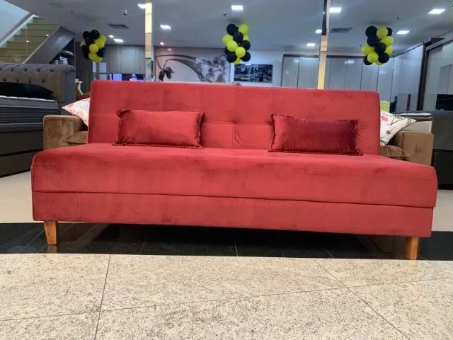 Sofá Cama Arpoador 4 Lugares (Vira Cama de Casal) Veludo Cores - Foto 4