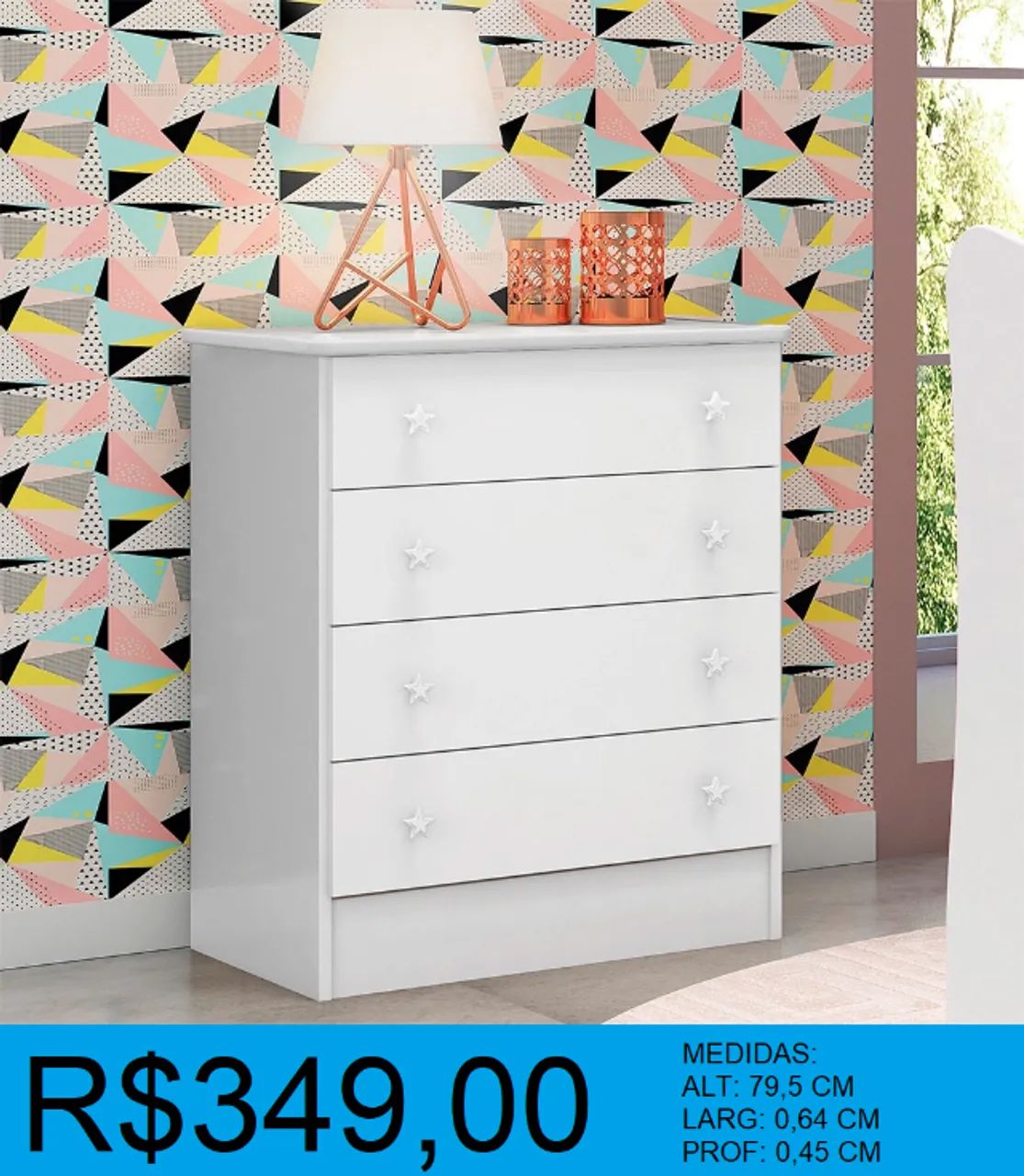 Cômoda infantil larg:64cm - excelente qualidade - Foto 2