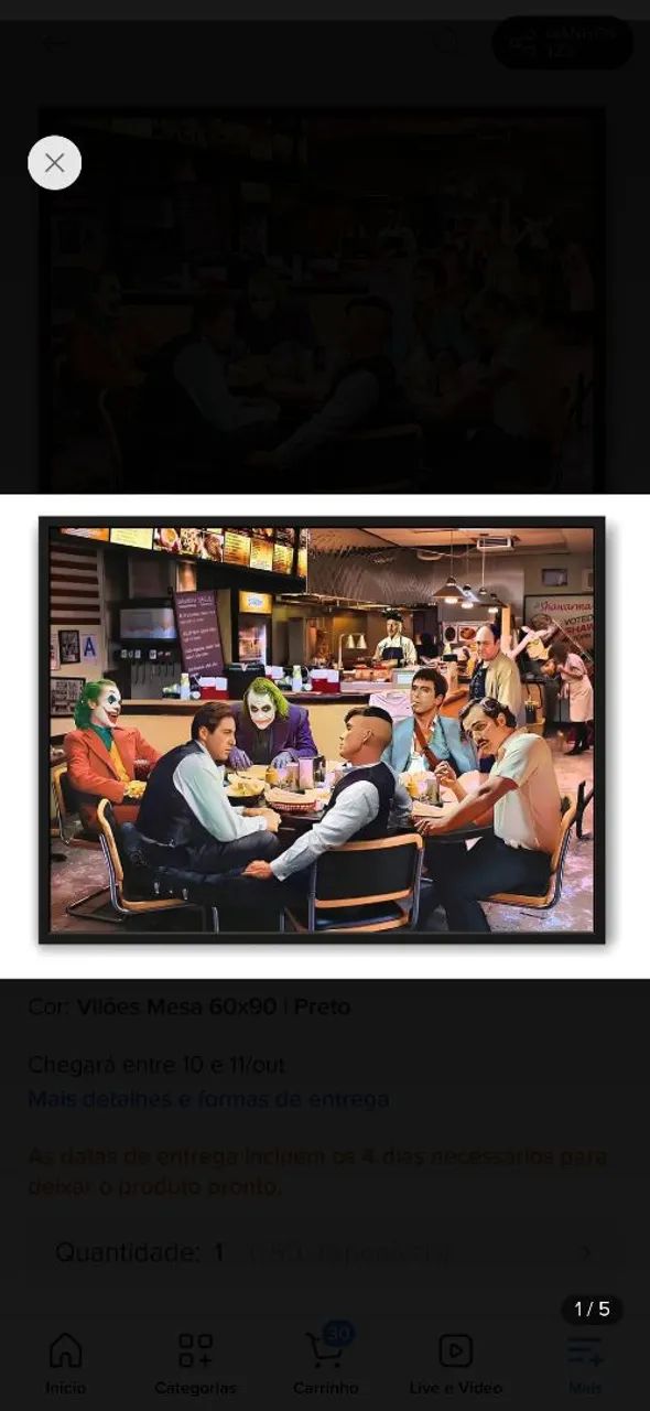 Parteleiras com quadro Vilões  - Foto 2
